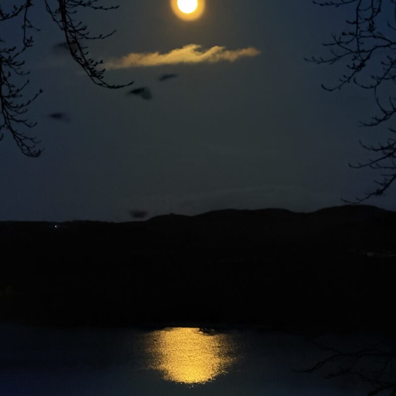 Moon reflected on Loch